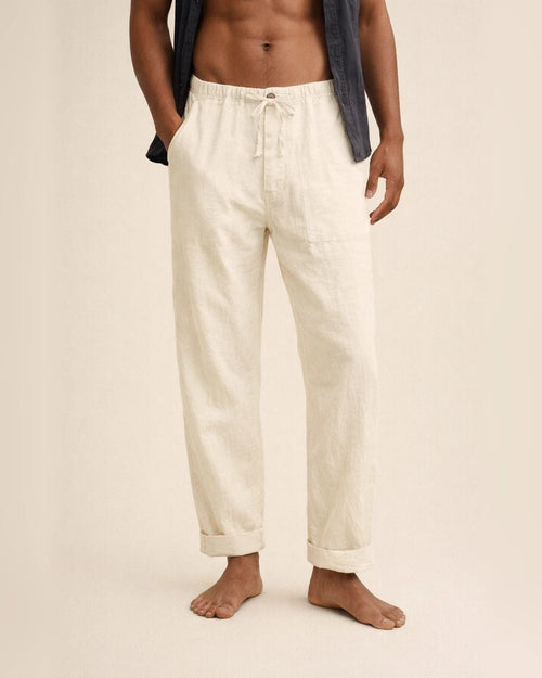 Men's Linen Pants Yoga Beach Loose Casual Summer Waist Drawstring Loose Pants | JRSEE:6bb3f116-5481-4e20-91d2-431e1c46bc4d