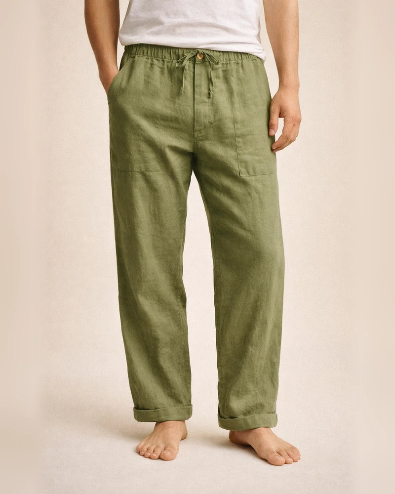 Men's Linen Pants Yoga Beach Loose Casual Summer Waist Drawstring Loose Pants | JRSEE:2cafb33f-4666-420c-941d-1b7f78cf7382