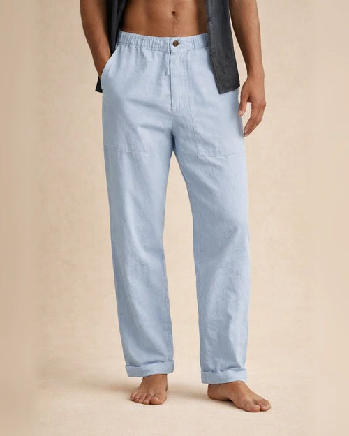 Men's Linen Pants Yoga Beach Loose Casual Summer Waist Drawstring Loose Pants | JRSEE:130cc630-9c20-4ec0-9cdc-d7e3565ba04b
