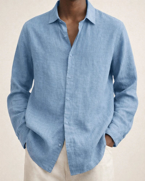 Men's Linen Shirt Button Up Shirt Casual Shirt Beach Shirt Black Khaki Dark Blue Long Sleeve Plain Turndown Spring & Summer Hawaiian Holiday Clothing Apparel | JRSEE:560c1f37-4949-4554-8398-da673f3edd96