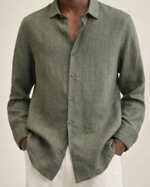 Men's Linen Shirt Button Up Shirt Casual Shirt Beach Shirt Black Khaki Dark Blue Long Sleeve Plain Turndown Spring & Summer Hawaiian Holiday Clothing Apparel | JRSEE:607ef8e4-0ddd-41b5-9783-54eaf50606fd