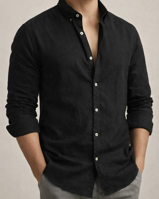 Men's Linen Shirt Button Up Shirt Casual Shirt Summer Shirt Beach Shirt Black White Pink Long Sleeve Plain Lapel Spring & Summer Casual Daily Clothing Apparel | JRSEE:c3b6687f-1c26-4b23-9b3a-e9232f2dcdd2
