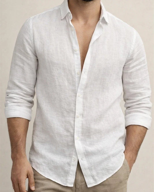 Men's Linen Shirt Button Up Shirt Casual Shirt Summer Shirt Beach Shirt Black White Pink Long Sleeve Plain Lapel Spring & Summer Casual Daily Clothing Apparel | JRSEE:d3866650-d2dc-4f6e-978b-82ff12fb0726