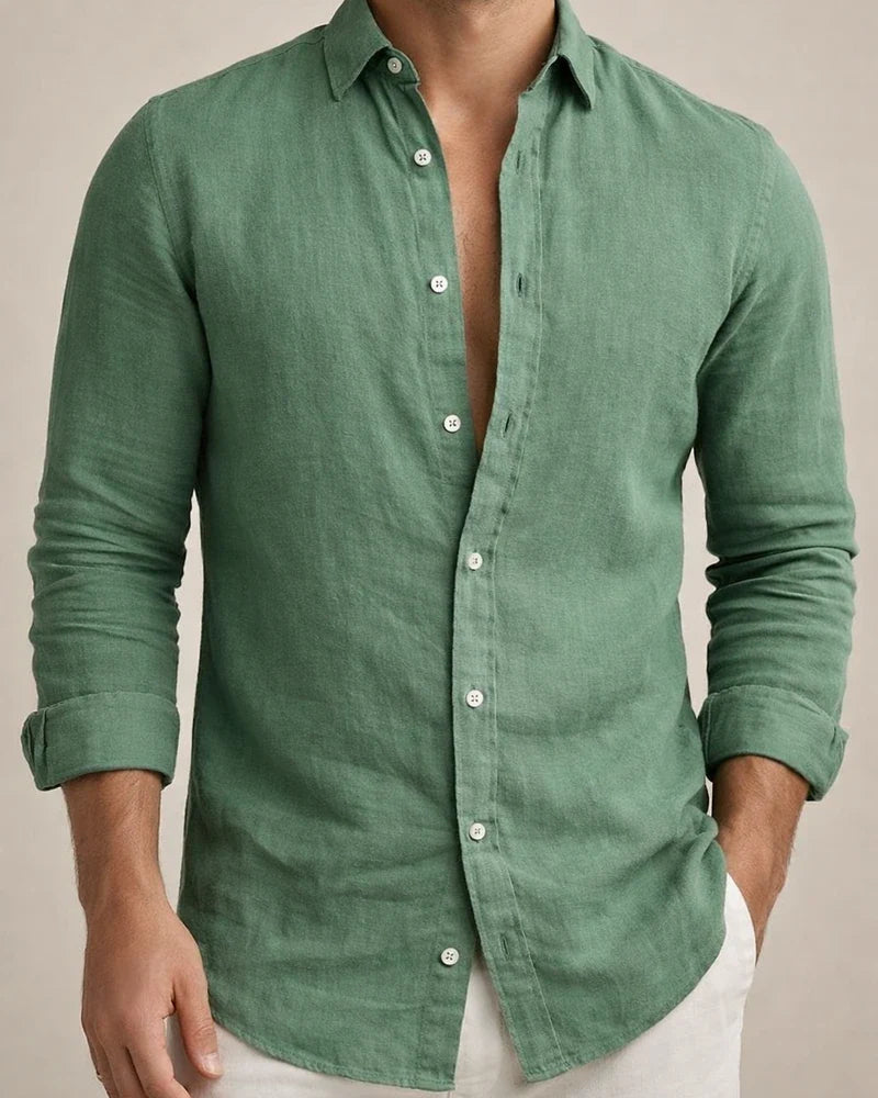 Men's Linen Shirt Button Up Shirt Casual Shirt Summer Shirt Beach Shirt Black White Pink Long Sleeve Plain Lapel Spring & Summer Casual Daily Clothing Apparel | JRSEE:4d8c59bd-a73c-4288-a692-76860b5b2a9f