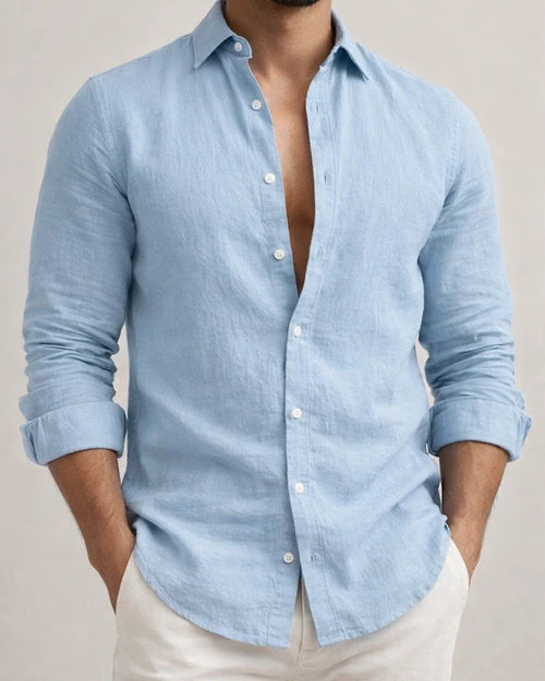 Men's Linen Shirt Button Up Shirt Casual Shirt Summer Shirt Beach Shirt Black White Pink Long Sleeve Plain Lapel Spring & Summer Casual Daily Clothing Apparel | JRSEE:86e99e2b-e486-47c9-8fd0-429bd9d4d43a