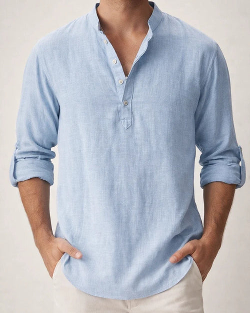 Men's Linen Shirt Casual Shirt Beach Shirt Henley Shirt Black White Pink Long Sleeve Plain Henley Spring & Summer Hawaiian Holiday Clothing Apparel | JRSEE:7020b8aa-f0cf-4054-b0f7-d7422de4189f
