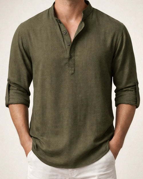Men's Linen Shirt Casual Shirt Beach Shirt Henley Shirt Black White Pink Long Sleeve Plain Henley Spring & Summer Hawaiian Holiday Clothing Apparel | JRSEE:3f39232c-c83e-4adb-8b0d-8e600909ff34