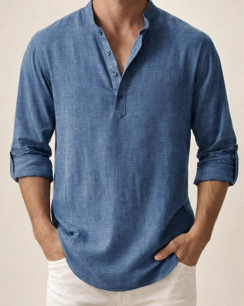 Men's Linen Shirt Casual Shirt Beach Shirt Henley Shirt Black White Pink Long Sleeve Plain Henley Spring & Summer Hawaiian Holiday Clothing Apparel | JRSEE:4c2b5372-fafd-407c-8d78-0631276d447a