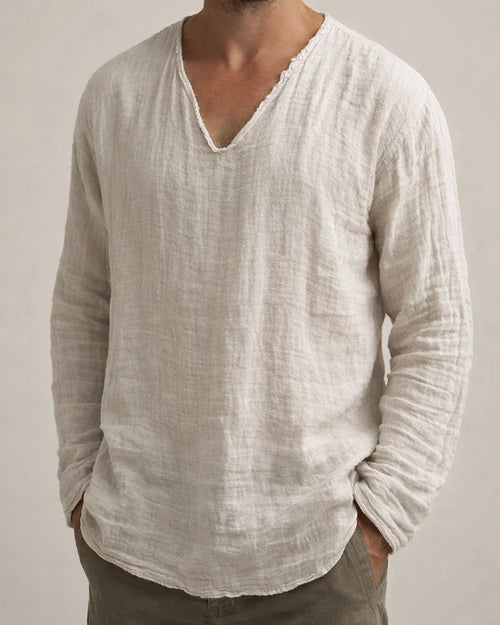 Men's Linen Shirt Casual Shirt Solid Color Plain V Neck Wine Light Grey Gray Outdoor Street Long Sleeve Clothing Apparel Fashion Casual Breathable Comfortable | JRSEE:2794bc76-b2e8-4de6-95bf-511a5fe6dbbd