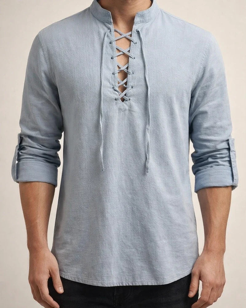 Men's Linen Shirt Shirt Summer Shirt Beach Shirt Black White Navy Blue Long Sleeve Plain Stand Collar All Seasons Daily Hawaiian Clothing Apparel | JRSEE:ed38e0b3-2440-4db3-b9f8-6280f4b4c820