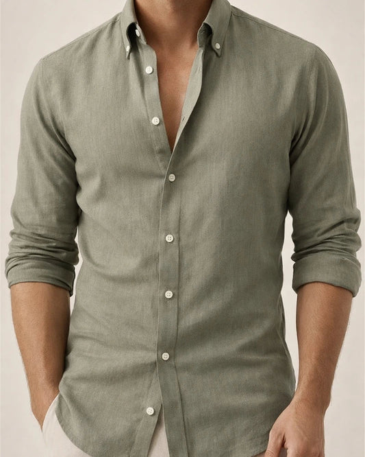 Men's Linen Shirt Shirt Summer Shirt Beach Shirt Black White Blue Long Sleeve Solid Color Turndown Summer Spring Outdoor Street Clothing Apparel Button-Down | JRSEE:68e73152-4ead-4cb2-a27b-6728e12af879