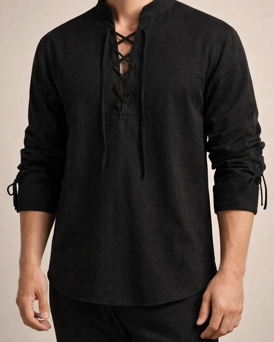 Men's Linen Shirt Shirt Summer Shirt Beach Shirt Black White Navy Blue Long Sleeve Plain Stand Collar All Seasons Daily Hawaiian Clothing Apparel | JRSEE:d3b4b047-2dab-4d1d-ab9f-c1125b26e823