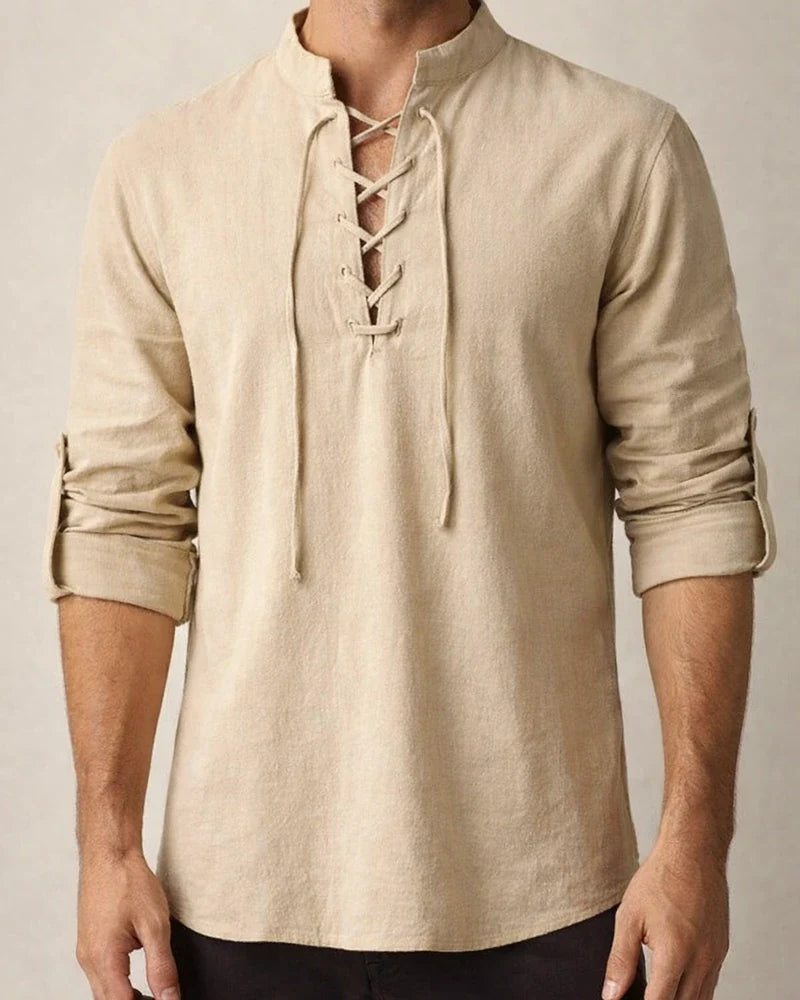 Men's Linen Shirt Shirt Summer Shirt Beach Shirt Black White Navy Blue Long Sleeve Plain Stand Collar All Seasons Daily Hawaiian Clothing Apparel | JRSEE:5ec6f77f-0191-4ae9-9385-9964ab9d4032