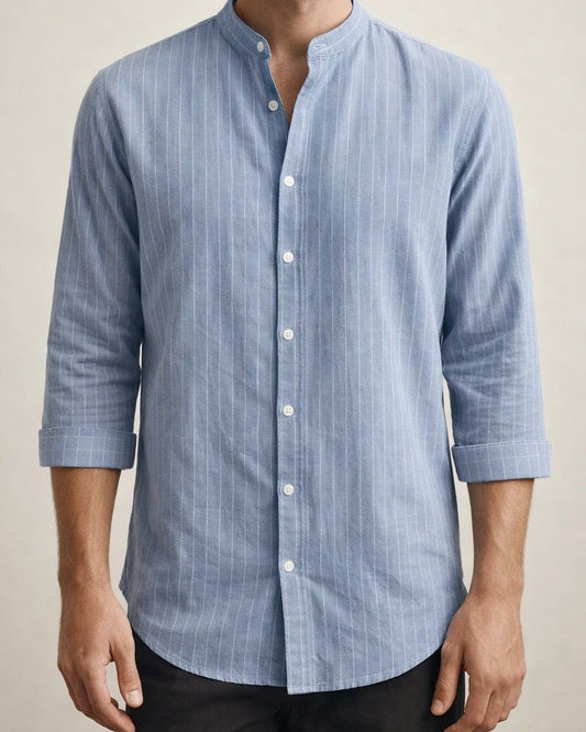 Men's Linen Shirt Stand-up Collar Cardigan Loose Casual Breathable Linen Shirt Youth Seven-minute Sleeve Blouse Male | JRSEE:1d7f78d5-b0e4-4722-a375-4091f1a73035