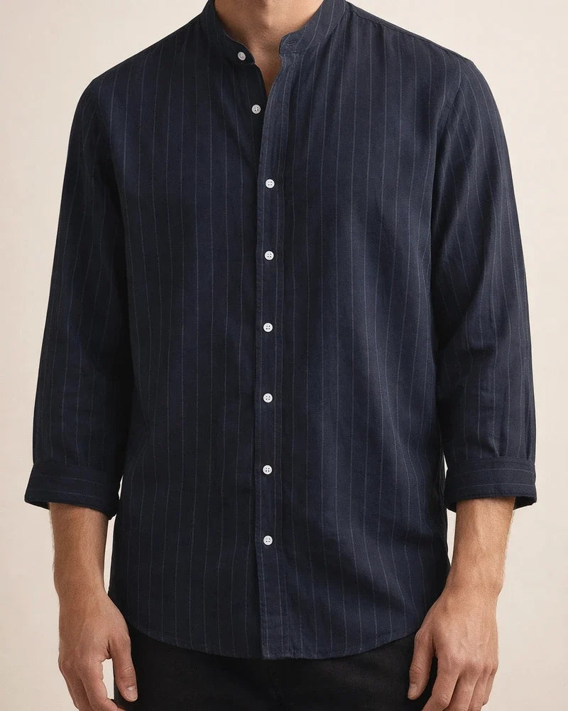 Men's Linen Shirt Stand-up Collar Cardigan Loose Casual Breathable Linen Shirt Youth Seven-minute Sleeve Blouse Male | JRSEE:6c9cec7b-9c2f-4680-b193-3e6a37600e18