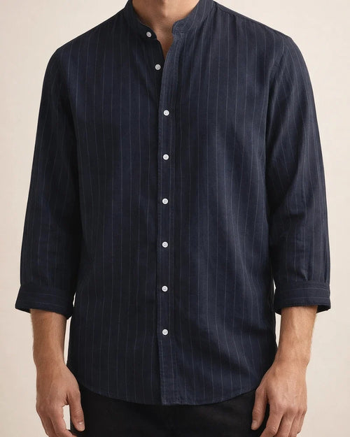 Men's Linen Shirt Stand-up Collar Cardigan Loose Casual Breathable Linen Shirt Youth Seven-minute Sleeve Blouse Male | JRSEE:6c9cec7b-9c2f-4680-b193-3e6a37600e18