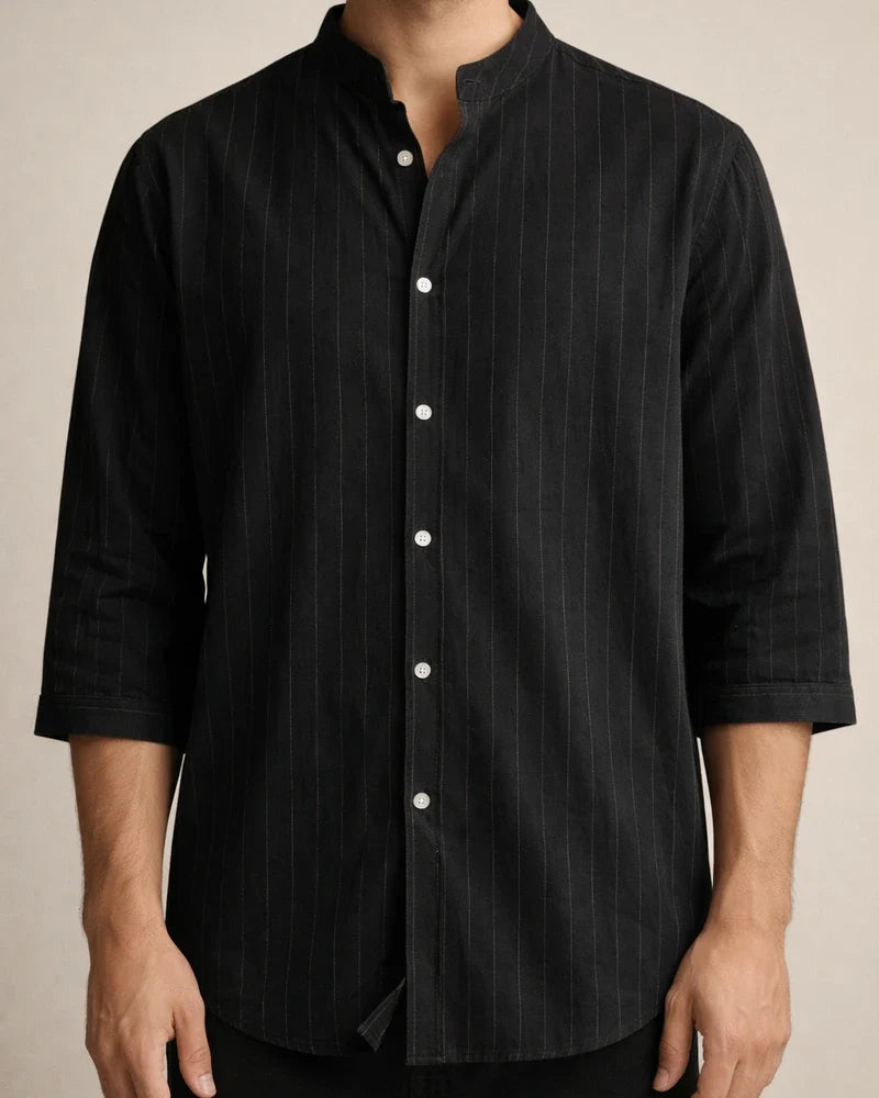 Men's Linen Shirt Stand-up Collar Cardigan Loose Casual Breathable Linen Shirt Youth Seven-minute Sleeve Blouse Male | JRSEE:b092a89b-9a50-4a14-beee-53aee03ce2bd