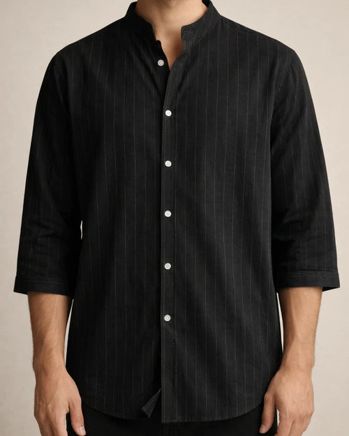 Men's Linen Shirt Stand-up Collar Cardigan Loose Casual Breathable Linen Shirt Youth Seven-minute Sleeve Blouse Male | JRSEE:b092a89b-9a50-4a14-beee-53aee03ce2bd