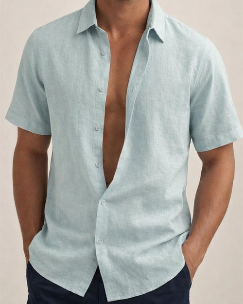 Men's Linen Shirt Summer Shirt Beach Shirt Black White Pink Short Sleeve Solid Color Turndown Summer Hawaiian Holiday Clothing Apparel Button-Down | JRSEE:fc50e091-cca4-42da-a9a9-150ec9636fa4