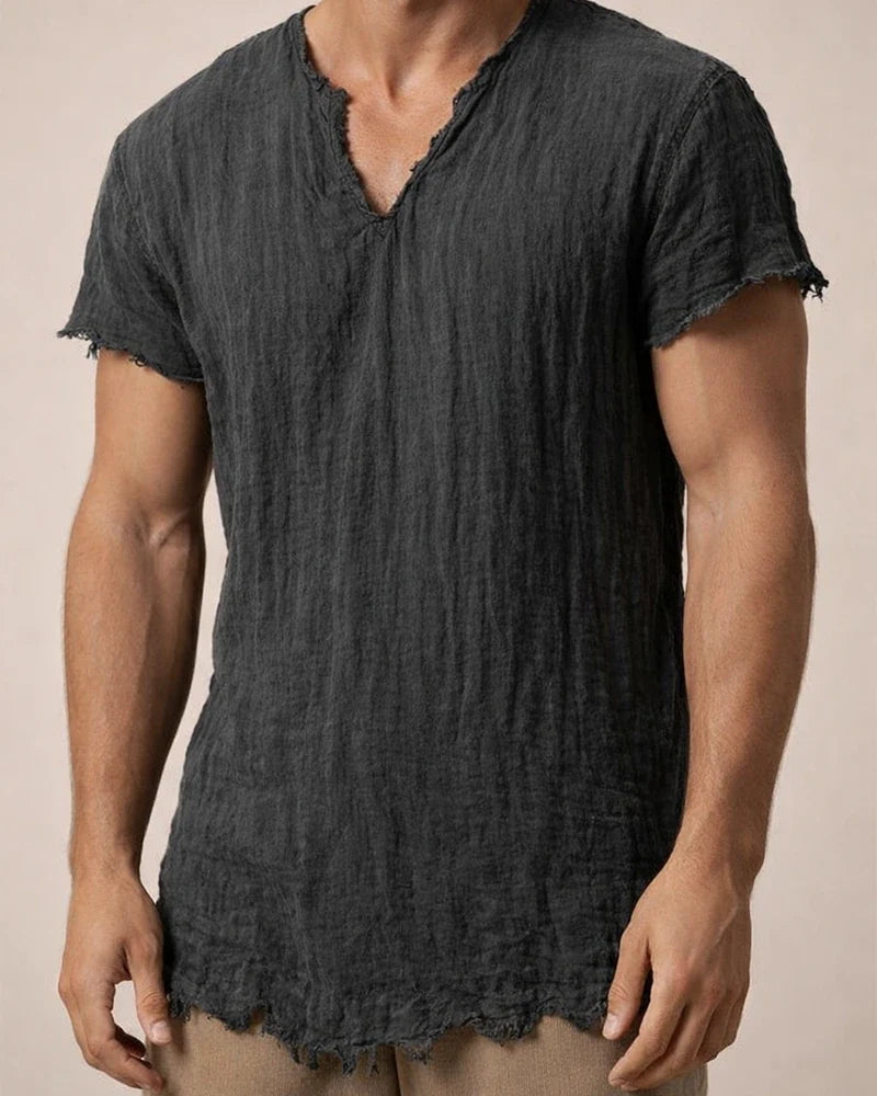 Men's Linen Shirt Summer Shirt Beach Shirt V Neck Summer Sleeveless White Wine Blue Plain Holiday Vacation Clothing Apparel | JRSEE:faba24ac-4a80-4d62-b576-1cce9e979ed1