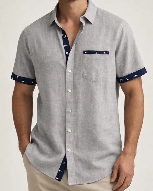 Men's Linen Shirt Summer Shirt Beach Shirt White Blue Green Short Sleeve Striped Lapel Spring & Summer Hawaiian Holiday Clothing Apparel Basic | JRSEE:0e2dcd18-296d-4577-90ca-6ce380af5b0e