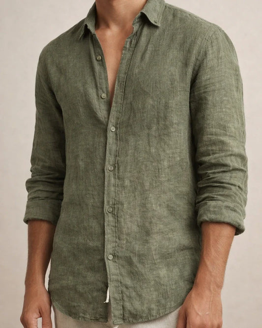 Men's Linen Shirt Summer Shirt Turndown Spring & Summer Long Sleeve Black Dark Gray Apricot Plain Holiday Vacation Clothing Apparel | JRSEE:0b18f0ed-ca39-4107-a7bd-8585f02c35da