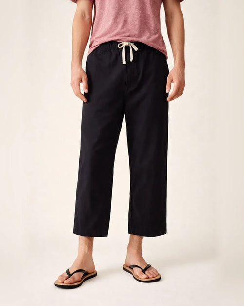 Men's Linen Shorts Capri Pants Pocket Drawstring Elastic Waist Plain Comfort Breathable Calf-Length Casual Holiday Going out Linen / Cotton Blend Stylish Classic Black White | JRSEE:d298230d-2367-4023-ba44-5666a588ee83