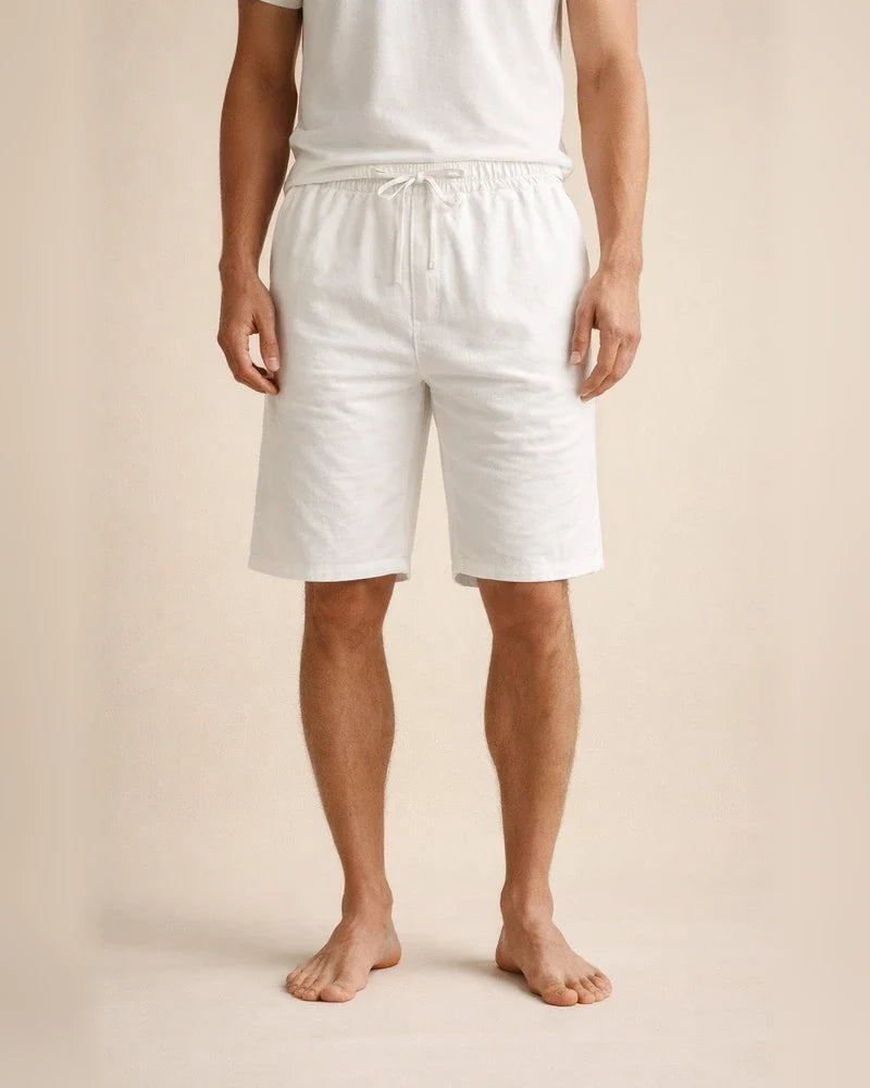Men's Linen Shorts Summer Beach Casual Loose-Fit Cropped Shorts | JRSEE:e13d854e-da06-4527-8447-be77ead312ed