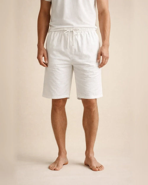 Men's Linen Shorts Summer Beach Casual Loose-Fit Cropped Shorts | JRSEE:e13d854e-da06-4527-8447-be77ead312ed