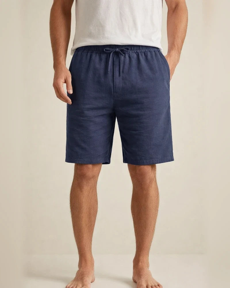 Men's Linen Shorts Summer Beach Casual Loose-Fit Cropped Shorts | JRSEE:5eb531a8-514b-44fb-8077-6d44afd372d3