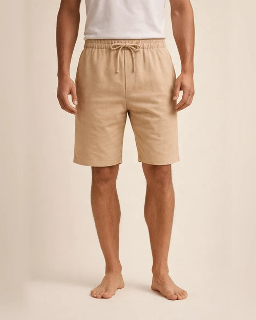 Men's Linen Shorts Summer Beach Casual Loose-Fit Cropped Shorts | JRSEE:bdb6a768-c831-4d72-a617-cff9c4caf9db