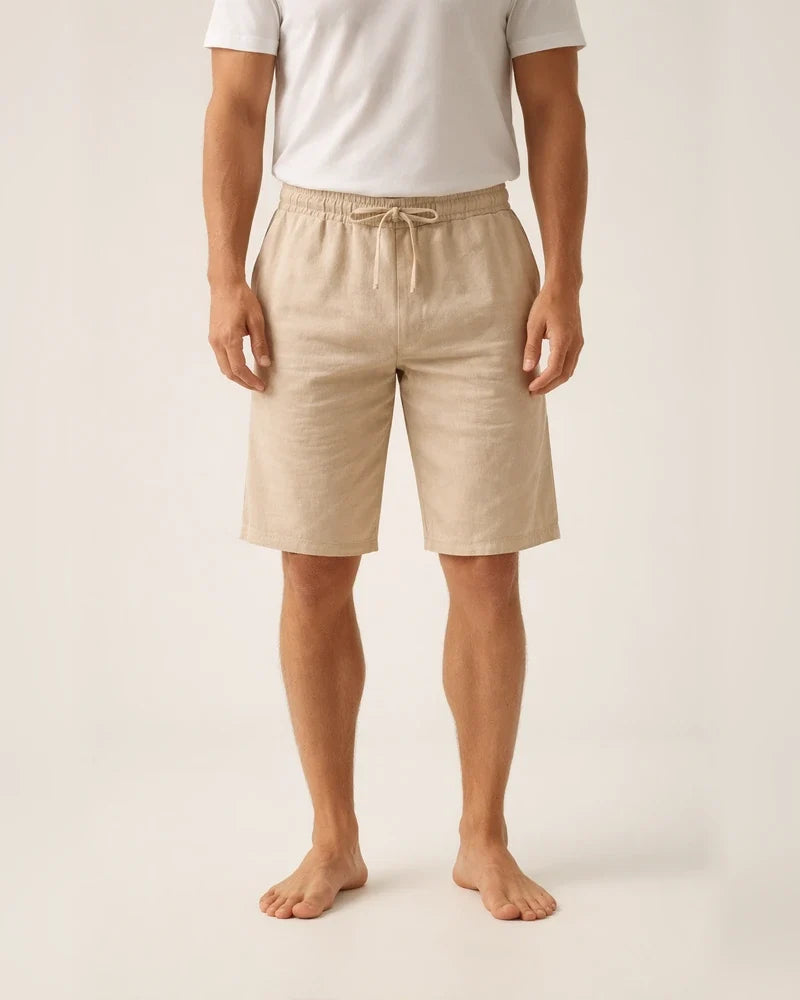 Men's Linen Shorts Summer Beach Casual Loose-Fit Cropped Shorts | JRSEE:f4263c82-5bfc-4e52-aafe-77cf2d542b1d