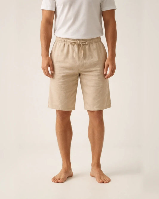 Men's Linen Shorts Summer Beach Casual Loose-Fit Cropped Shorts | JRSEE:f4263c82-5bfc-4e52-aafe-77cf2d542b1d