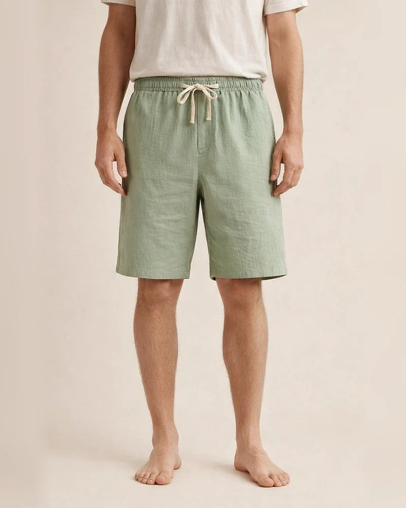 Men's Linen Shorts Summer Shorts Beach Shorts Pocket Drawstring Plain Short Daily Linen / Cotton Blend Casual / Sporty Black White | JRSEE:6211bac0-8fb3-49b0-bd29-f43cc77884e1