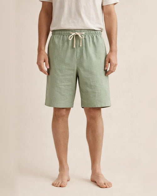 Men's Linen Shorts Summer Shorts Beach Shorts Pocket Drawstring Plain Short Daily Linen / Cotton Blend Casual / Sporty Black White | JRSEE:6211bac0-8fb3-49b0-bd29-f43cc77884e1