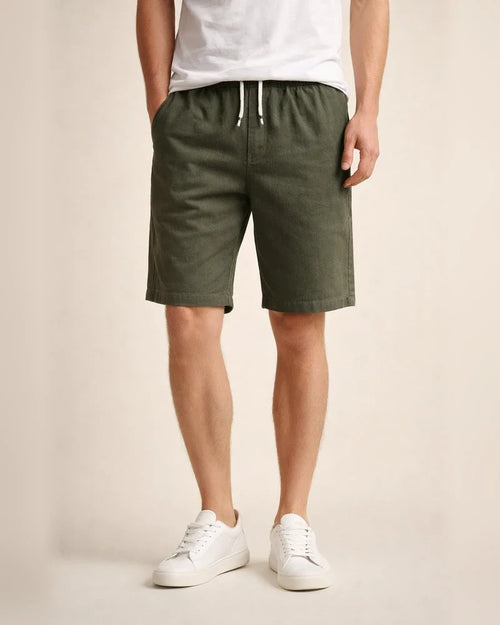 Men's Linen Shorts Summer Shorts Casual Shorts Pocket Drawstring Elastic Waist Plain Knee Length Outdoor Daily Going out Linen / Cotton Blend Basic Fashion Black Red Micro-elastic | JRSEE:a31fbb43-2ef1-4ed9-b60e-626f45f95d8c