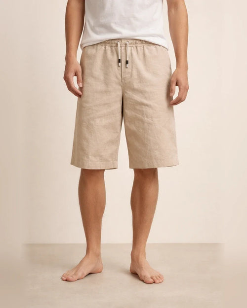 Men's Linen Shorts Summer Shorts Casual Shorts Pocket Drawstring Elastic Waist Plain Knee Length Outdoor Daily Going out Linen / Cotton Blend Basic Fashion Black Red Micro-elastic | JRSEE:0ca3c1f4-a84e-4d84-ac38-5507c3f10378