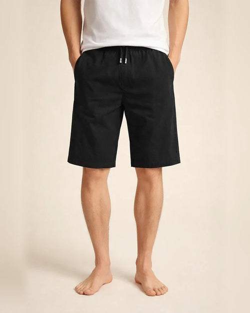 Men's Linen Shorts Summer Shorts Casual Shorts Pocket Drawstring Elastic Waist Plain Knee Length Outdoor Daily Going out Linen / Cotton Blend Basic Fashion Black Red Micro-elastic | JRSEE:4d6dd444-897b-42b0-8ac5-9a205e76e057