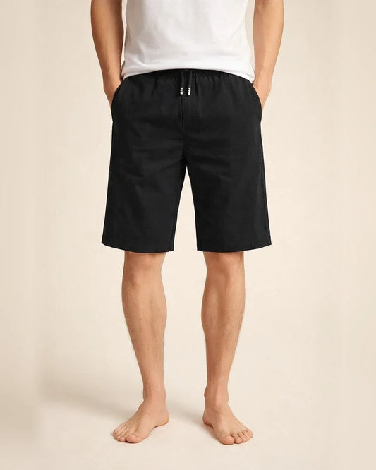 Men's Linen Shorts Summer Shorts Casual Shorts Pocket Drawstring Elastic Waist Plain Knee Length Outdoor Daily Going out Linen / Cotton Blend Basic Fashion Black Red Micro-elastic | JRSEE:4d6dd444-897b-42b0-8ac5-9a205e76e057