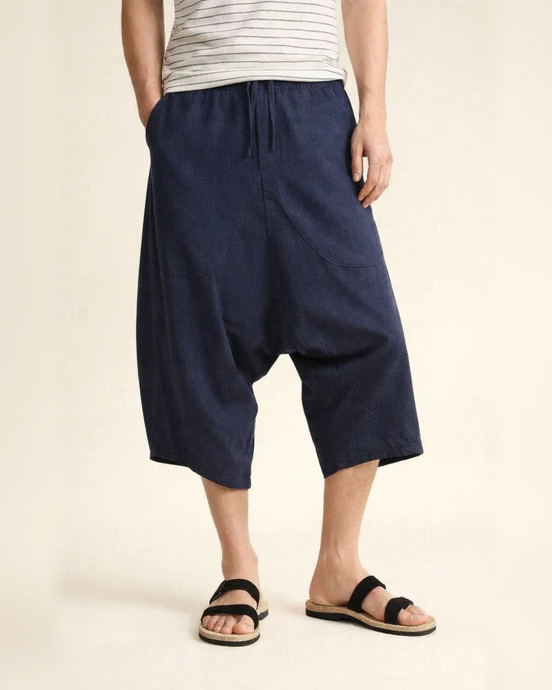 Men's Linen Shorts Summer Shorts Harem Pants Pocket Drawstring Elastic Waist Plain Outdoor Daily Going out Linen / Cotton Blend Fashion Streetwear Black Wine | JRSEE:cb6d9a93-5214-478e-a08a-abfe76c86d8d