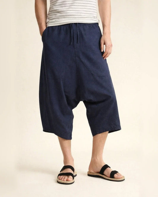 Men's Linen Shorts Summer Shorts Harem Pants Pocket Drawstring Elastic Waist Plain Outdoor Daily Going out Linen / Cotton Blend Fashion Streetwear Black Wine | JRSEE:cb6d9a93-5214-478e-a08a-abfe76c86d8d