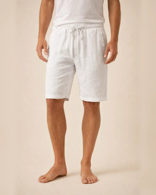 Men's Linen Shorts Summer Shorts Pocket Drawstring Elastic Waist Plain Comfort Outdoor Daily Going Out Linen / Cotton Blend Fashion Streetwear Black White | JRSEE:c9840559-5beb-41a8-869b-9c3060246e6d