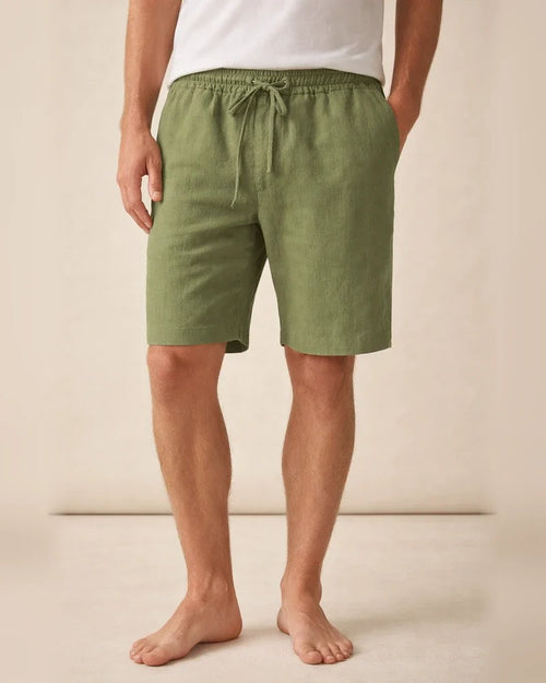 Men's Linen Shorts Summer Shorts Pocket Drawstring Elastic Waist Plain Comfort Outdoor Daily Going Out Linen / Cotton Blend Fashion Streetwear Black White | JRSEE:a3a845f4-8f74-4d5f-bfff-b276649cd14b