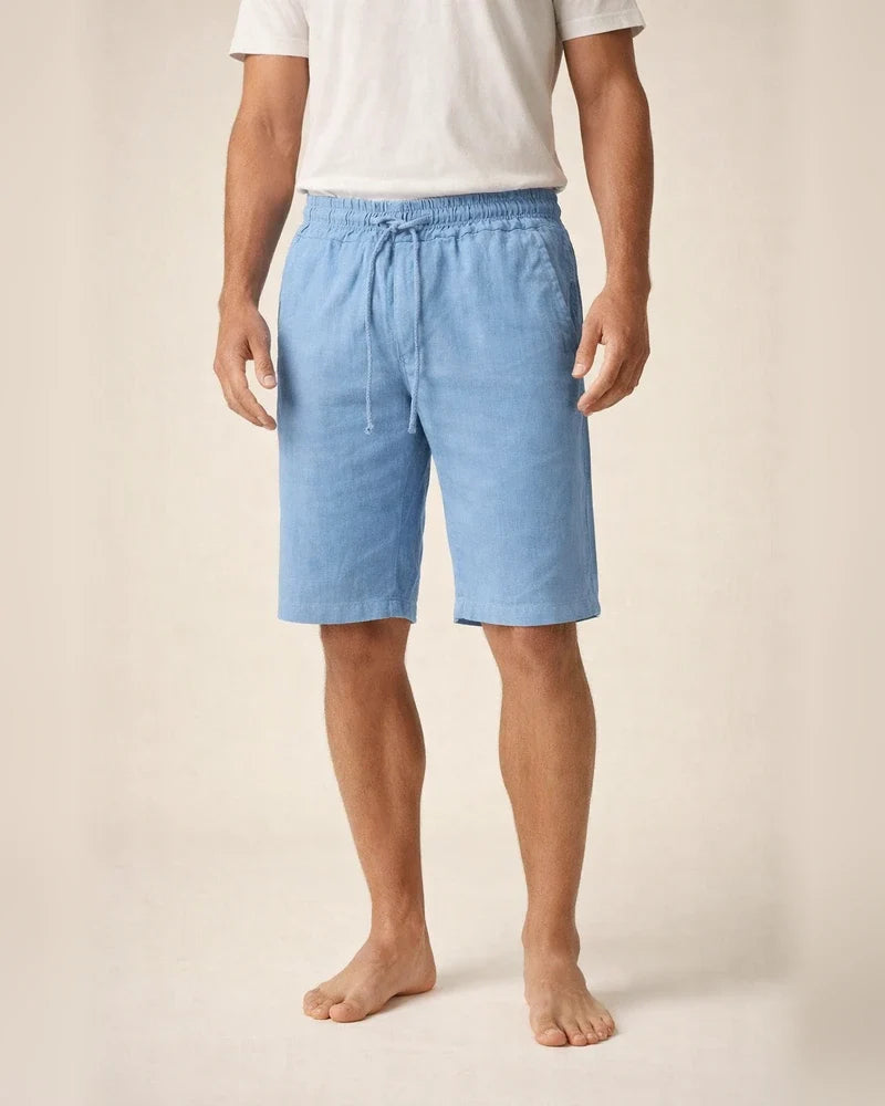 Men's Linen Shorts Summer Shorts Pocket Drawstring Elastic Waist Plain Comfort Outdoor Daily Going Out Linen / Cotton Blend Fashion Streetwear Black White | JRSEE:888e395c-efe1-4e23-ba3f-974f4870318d