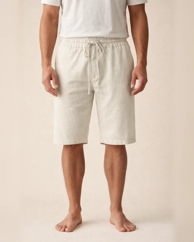 Men's Linen Shorts Summer Shorts Pocket Drawstring Elastic Waist Plain Comfort Outdoor Daily Going Out Linen / Cotton Blend Fashion Streetwear Black White | JRSEE:54215aad-6d4a-4b1b-9dbf-2b67b1debc17