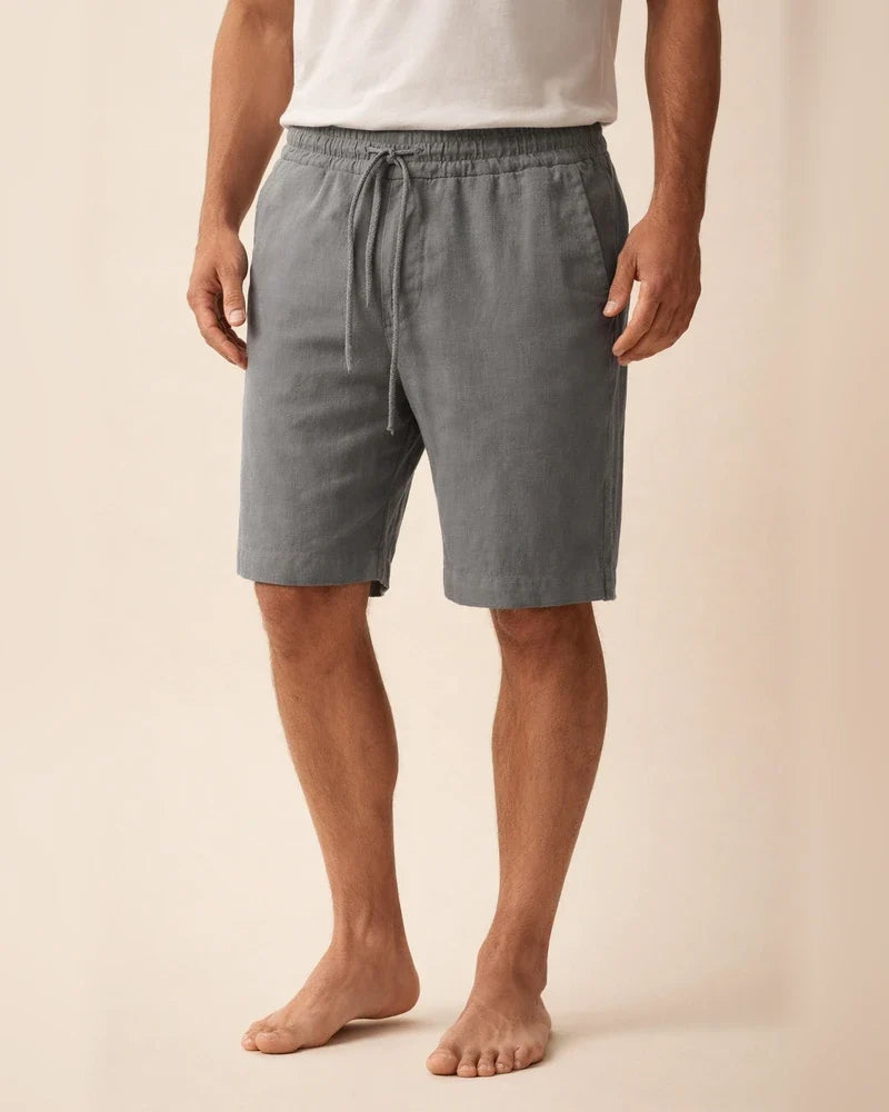 Men's Linen Shorts Summer Shorts Pocket Drawstring Elastic Waist Plain Comfort Outdoor Daily Going Out Linen / Cotton Blend Fashion Streetwear Black White | JRSEE:275af5ff-74db-4830-9642-a42662ca17b1