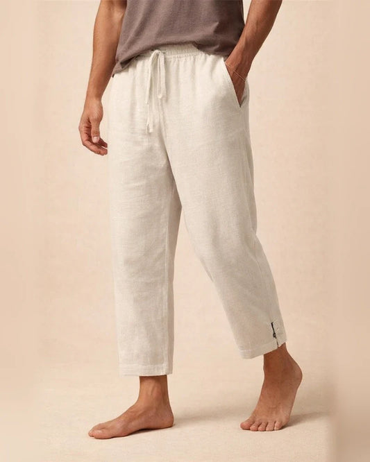 Men's Linen Summer Long Pants Beach Pants Solid Color Split-Leg Casual Vacation Pants | JRSEE:a5755685-bbf2-4e92-ab0e-1e0e15416af3