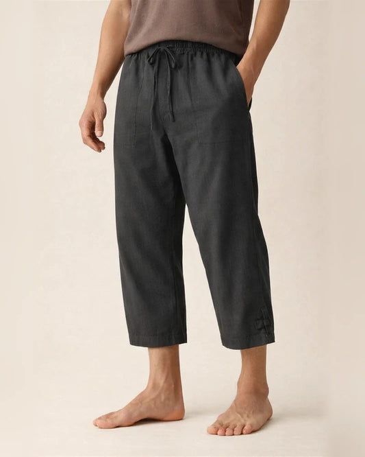 Men's Linen Summer Long Pants Beach Pants Solid Color Split-Leg Casual Vacation Pants | JRSEE:d276abcb-f9aa-486e-93f6-d050c01763b4