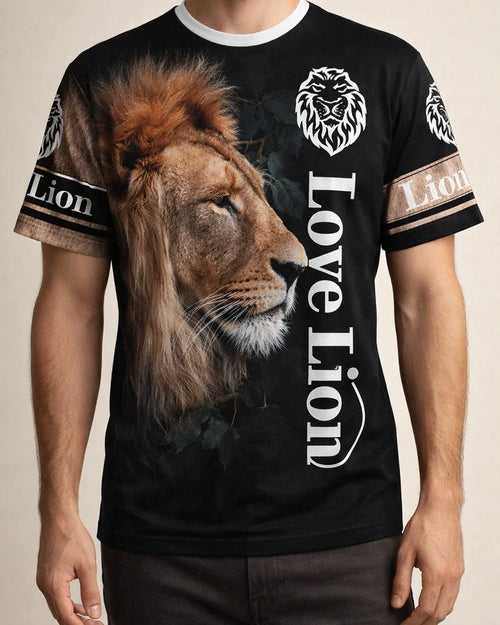 Men's Lion King 3D Digital Printing T-shirt Summer New Round Neck Short-sleeved Clothes Casual Animal Pattern T-shirt | JRSEE:8d84a75b-1613-4127-b2e7-378256378c6e