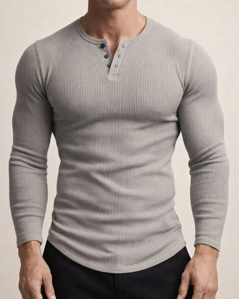 Men's Long Sleeve Tops Fitness High Stretch Bottom Shirt Men's Staple Button V-Neck Solid Color Large Size Casual T-Shirt | JRSEE:eba8501d-9098-449c-9ed2-39a7cb4d703e